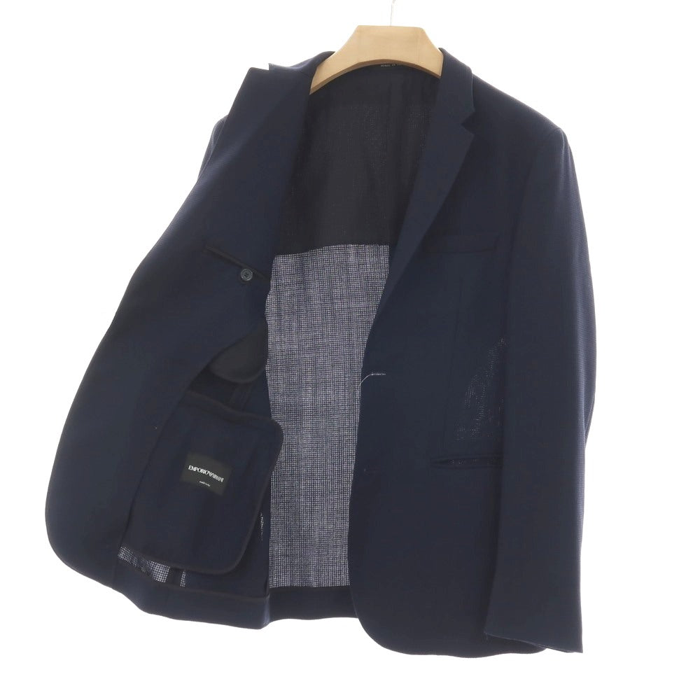 【中古】エンポリオ アルマーニ EMPORIO ARMANI ウール 2B テーラードジャケット ネイビー【サイズ48】【 状態ランクC 】【 メンズ 】