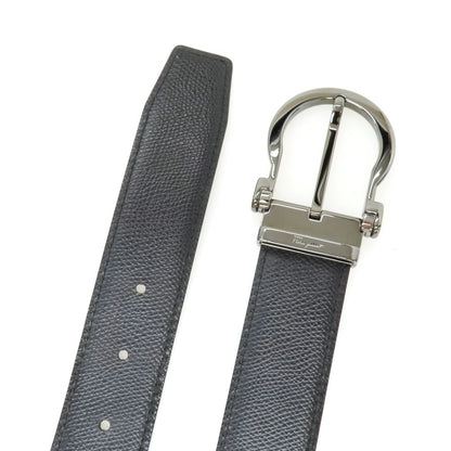 【中古】サルヴァトーレフェラガモ Salvatore Ferragamo リバーシブル レザー ベルト ブラックxネイビー【サイズ表記なし】【 状態ランクB 】【 メンズ 】