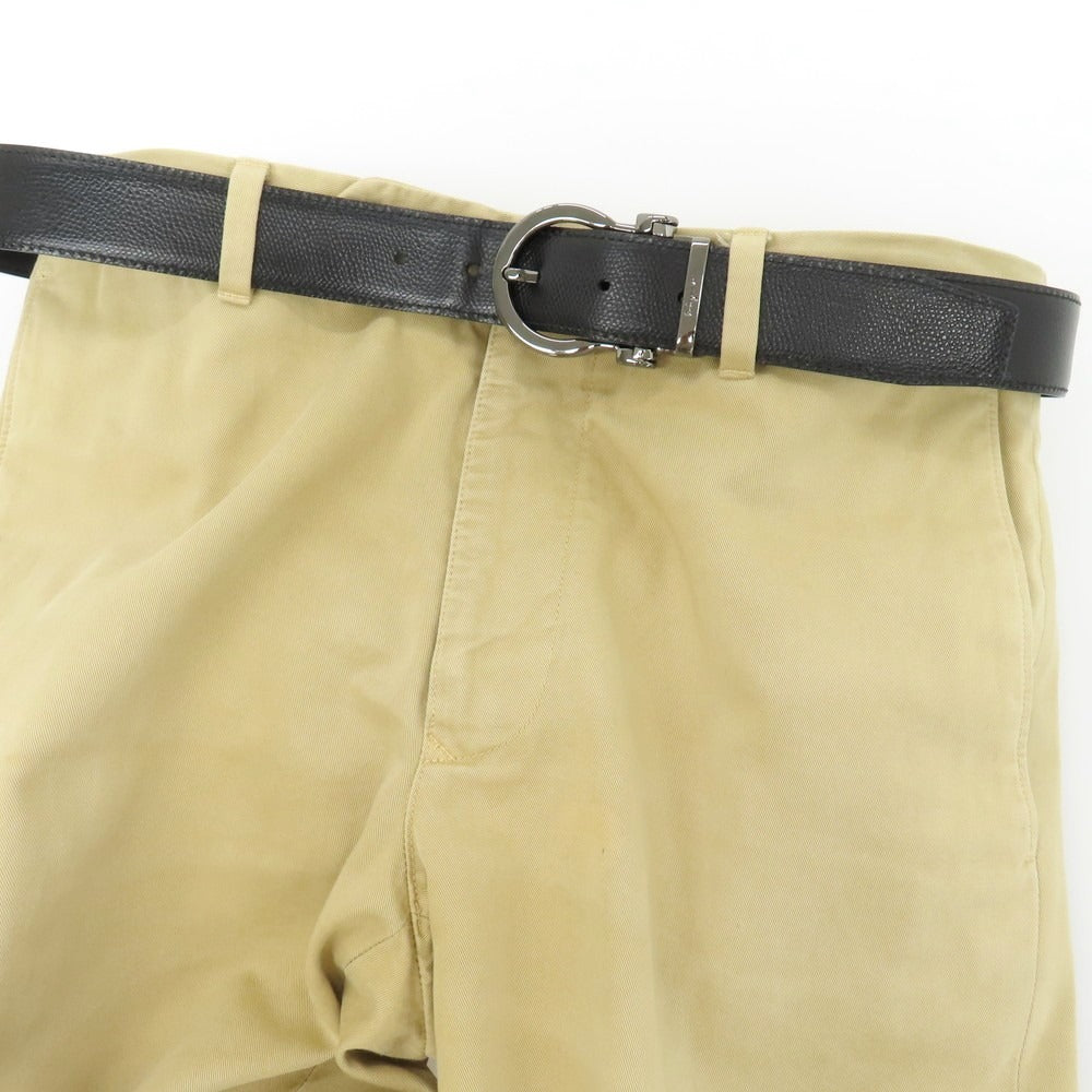 【中古】サルヴァトーレフェラガモ Salvatore Ferragamo リバーシブル レザー ベルト ブラックxネイビー【サイズ表記なし】【 状態ランクB 】【 メンズ 】