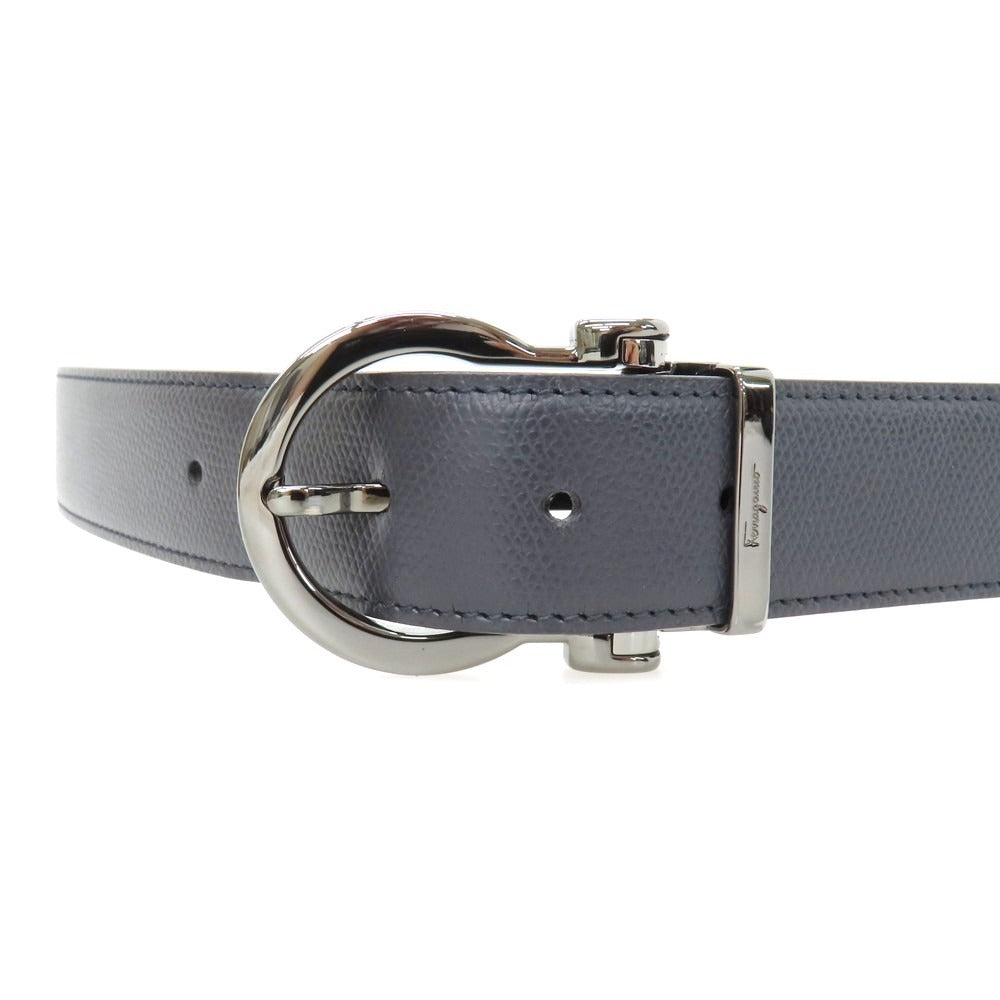 【中古】サルヴァトーレフェラガモ Salvatore Ferragamo リバーシブル レザー ベルト ブラックxネイビー【サイズ表記なし】【 状態ランクB 】【 メンズ 】