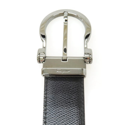 【中古】サルヴァトーレフェラガモ Salvatore Ferragamo リバーシブル レザー ベルト ブラックxネイビー【サイズ表記なし】【 状態ランクB 】【 メンズ 】