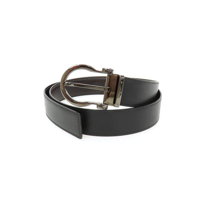 【中古】サルヴァトーレフェラガモ Salvatore Ferragamo リバーシブル レザー ベルト ブラックxダークブラウン【サイズ表記なし】【 状態ランクB 】【 メンズ 】