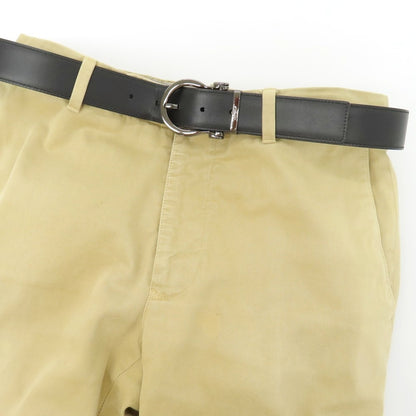 【中古】サルヴァトーレフェラガモ Salvatore Ferragamo リバーシブル レザー ベルト ブラックxダークブラウン【サイズ表記なし】【 状態ランクB 】【 メンズ 】
