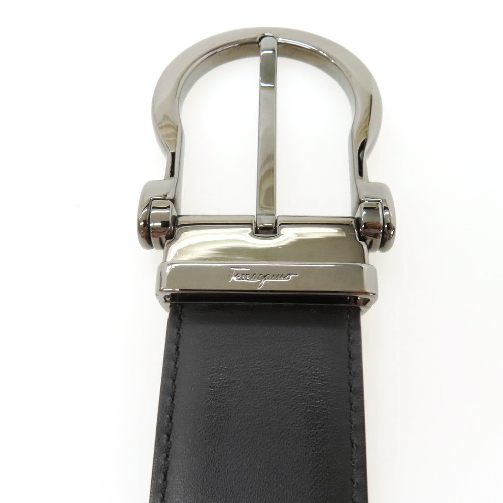【中古】サルヴァトーレフェラガモ Salvatore Ferragamo リバーシブル レザー ベルト ブラックxダークブラウン【サイズ表記なし】【 状態ランクB 】【 メンズ 】