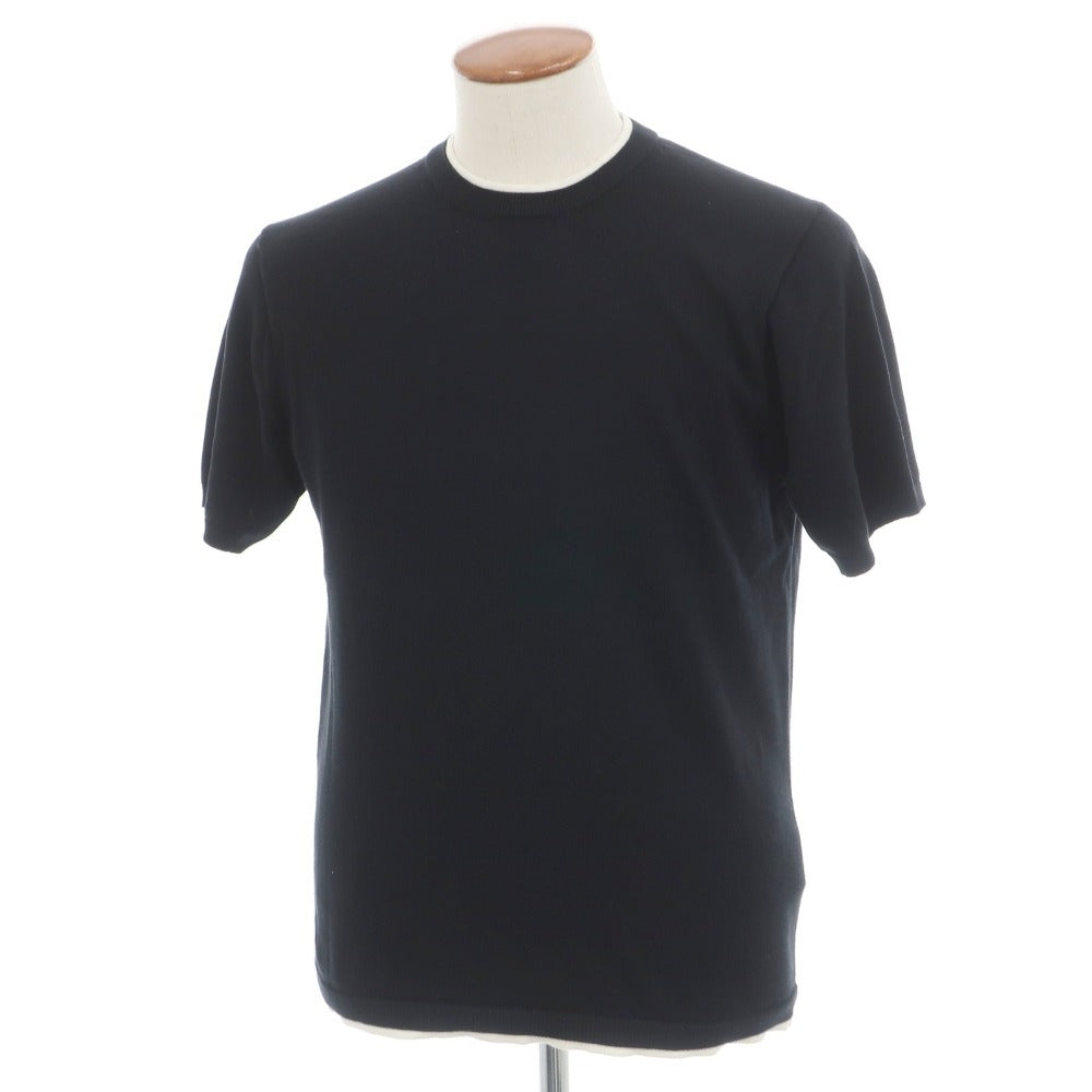 【中古】ジム gim 菅原靴店別注 アメリカンシーアイランドコットン レイヤード風 半袖ニット ブラック【サイズM】【 状態ランクB 】【 メンズ 】