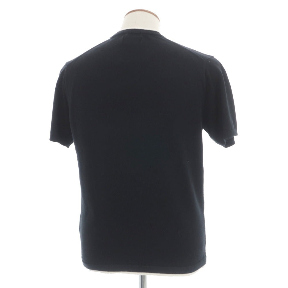 【中古】ジム gim 菅原靴店別注 アメリカンシーアイランドコットン レイヤード風 半袖ニット ブラック【サイズM】【 状態ランクB 】【 メンズ 】
