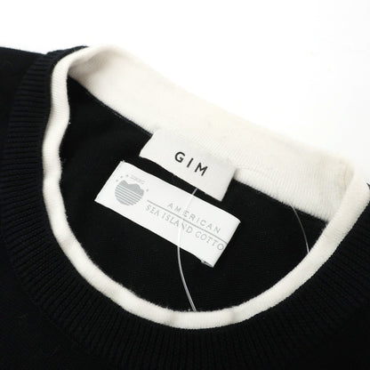 【中古】ジム gim 菅原靴店別注 アメリカンシーアイランドコットン レイヤード風 半袖ニット ブラック【サイズM】【 状態ランクB 】【 メンズ 】