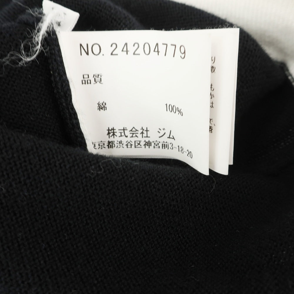 【中古】ジム gim 菅原靴店別注 アメリカンシーアイランドコットン レイヤード風 半袖ニット ブラック【サイズM】【 状態ランクB 】【 メンズ 】