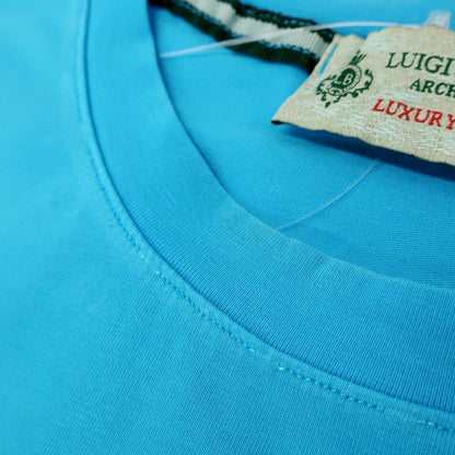 【中古】ルイジボレッリ ラグジュアリーヴィンテージ LUIGIBORRELLI LUXURY VINTAGE ポケット半袖Tシャツ ライトブルー【サイズM】【 状態ランクB 】【 メンズ 】