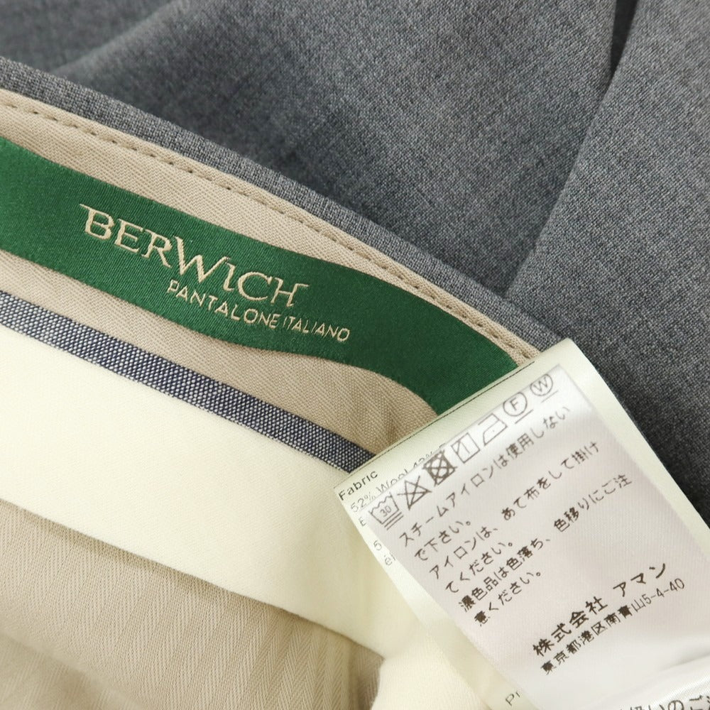 【中古】ベルウィッチ BERWICH ストレッチ ウールポリエステル ドレススラックスパンツ グレー【サイズ46】【 状態ランクA 】【 メンズ 】
