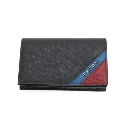 【中古】プラダ PRADA サフィアーノレザー 名刺入れ ブラック【 状態ランクB 】【 メンズ 】