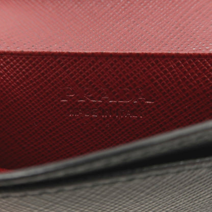 【中古】プラダ PRADA サフィアーノレザー 名刺入れ ブラック【 状態ランクB 】【 メンズ 】