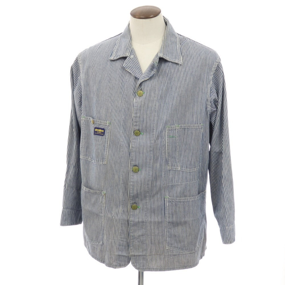 【中古】オシュコシュ OSHKOSH 60～70’S ストライプ カバーオール ネイビーxホワイト【サイズ表記なし（L位）】【 状態ランクC 】【 メンズ 】