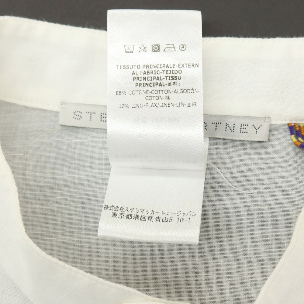 【中古】ステラマッカートニー Stella McCartney swimwear コットンリネン バンドカラー プルオーバーシャツ ホワイト【サイズM】【 状態ランクC 】【 メンズ 】
