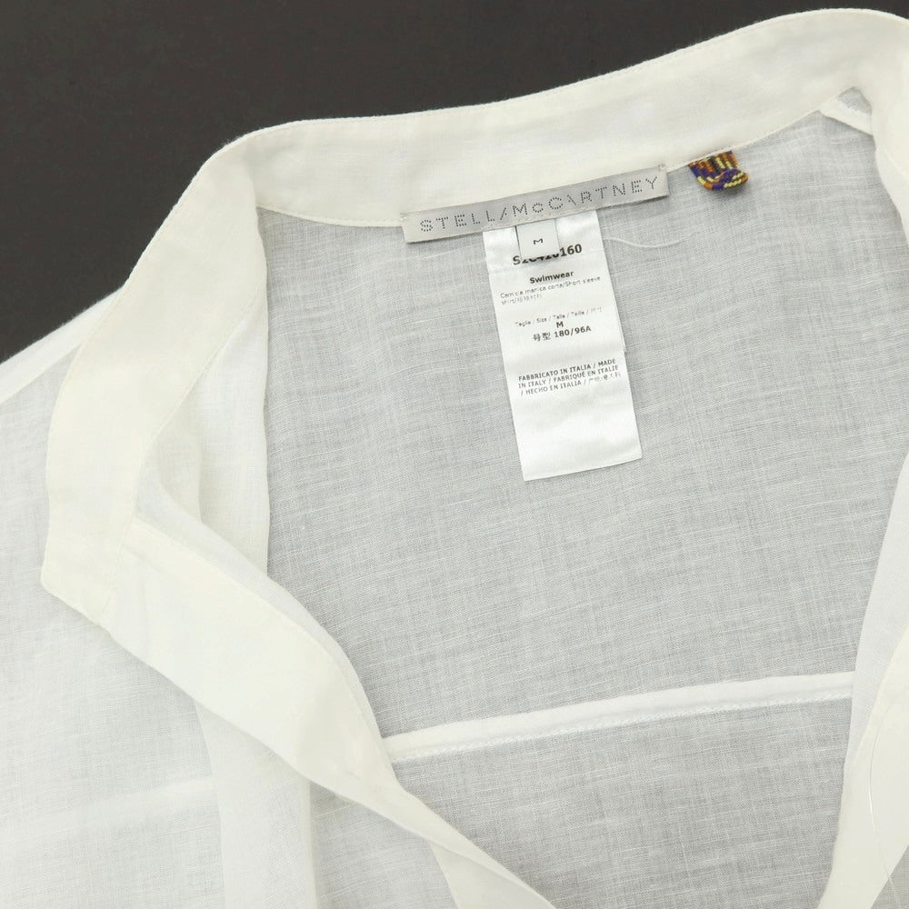 【中古】ステラマッカートニー Stella McCartney swimwear コットンリネン バンドカラー プルオーバーシャツ ホワイト【サイズM】【 状態ランクC 】【 メンズ 】
