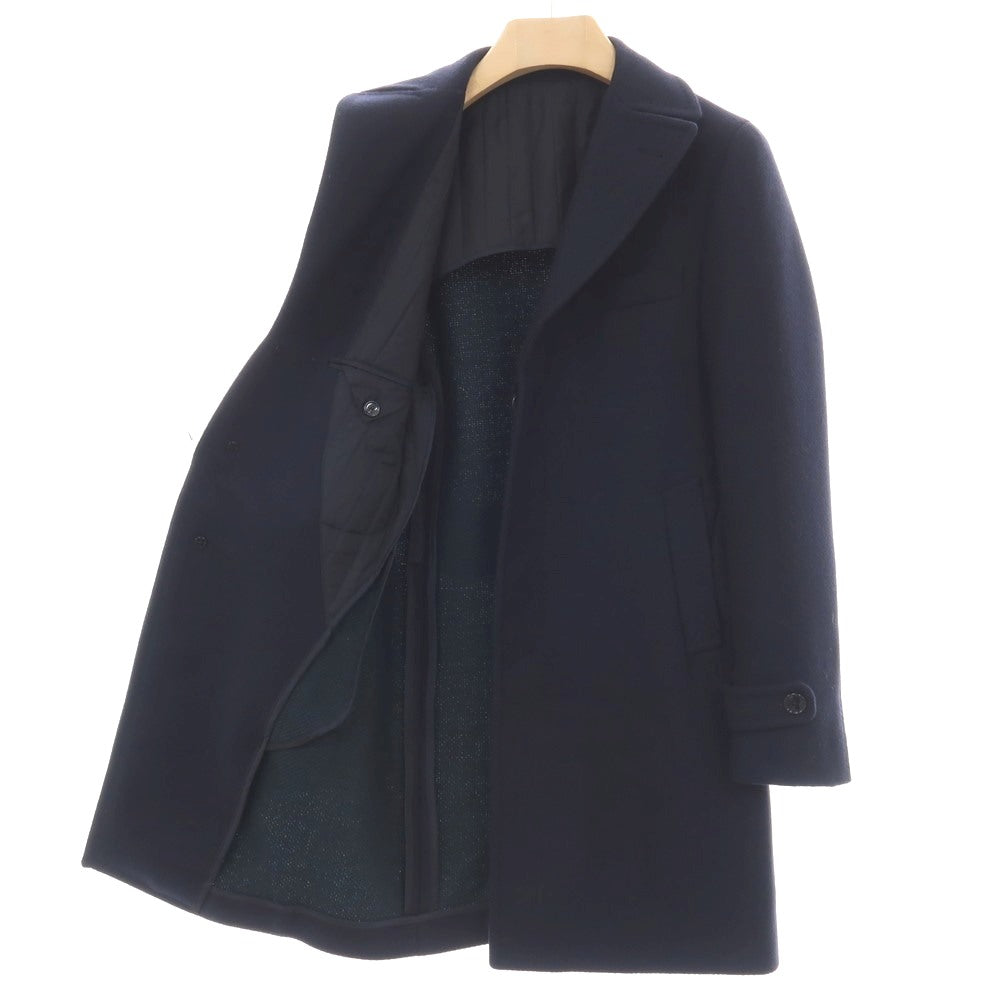 【中古】タリアトーレ TAGLIATORE ウールカシミヤ 比翼仕立て チェスターフィールドコート ネイビー【サイズ42/R】【 状態ランクB 】【 メンズ 】