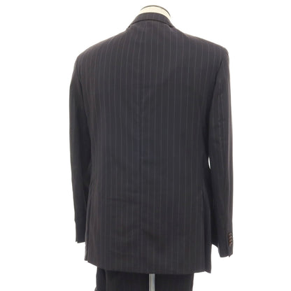 【中古】エトロ ETRO ウール ストライプ 3つボタンスーツ ブラックxホワイト【サイズ52】【 状態ランクC 】【 メンズ 】