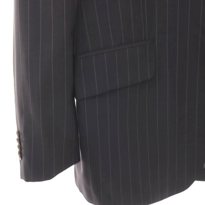 【中古】エトロ ETRO ウール ストライプ 3つボタンスーツ ブラックxホワイト【サイズ52】【 状態ランクC 】【 メンズ 】
