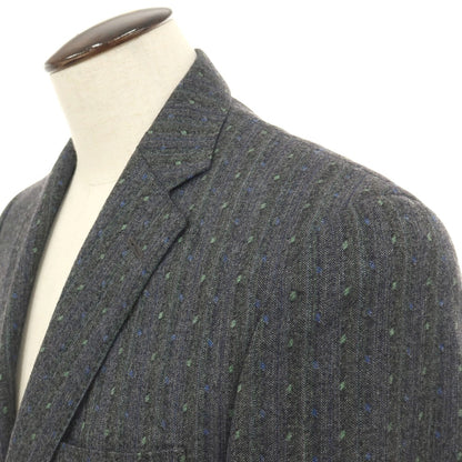 【中古】エトロ ETRO ウール 2つボタンスーツ グレーxグリーン【サイズ52】【 状態ランクB 】【 メンズ 】