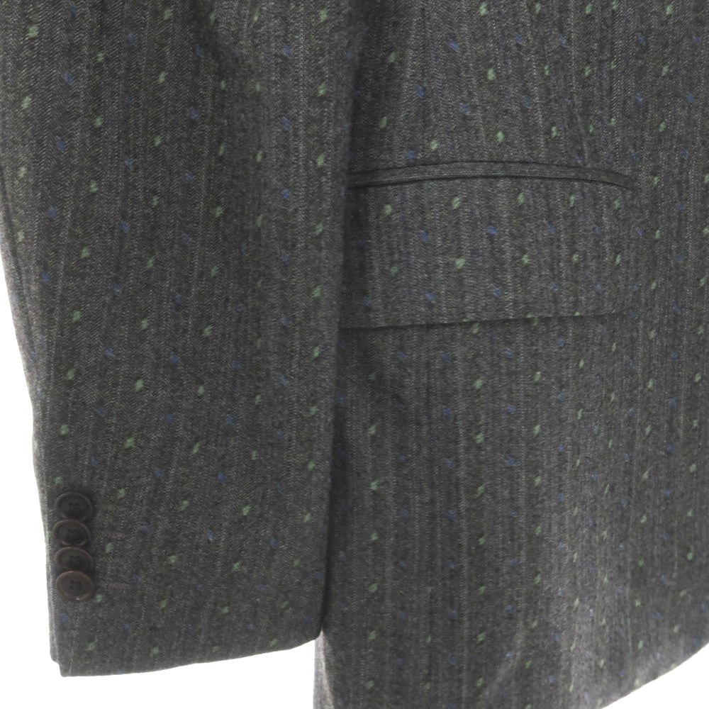 【中古】エトロ ETRO ウール 2つボタンスーツ グレーxグリーン【サイズ52】【 状態ランクB 】【 メンズ 】