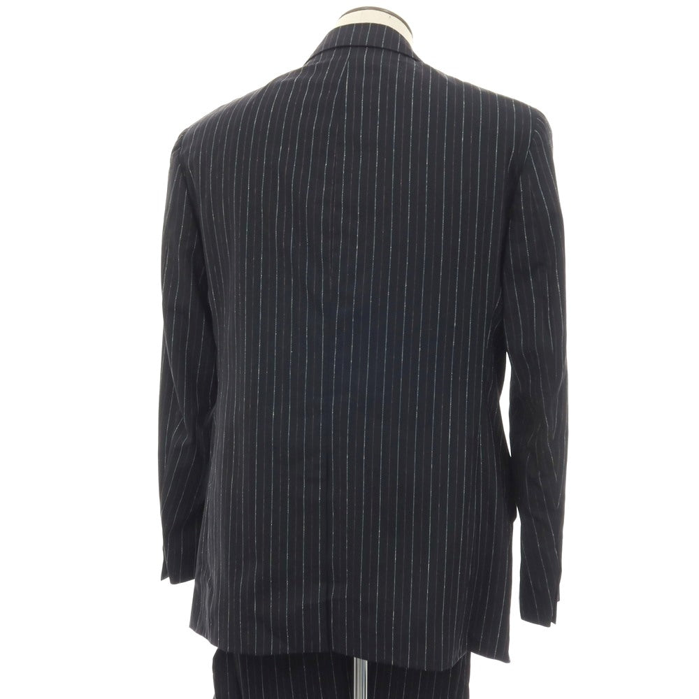 【中古】エトロ ETRO ウール ストライプ 2つボタンスーツ ダークネイビーxマルチカラー【サイズ52】【 状態ランクB 】【 メンズ 】