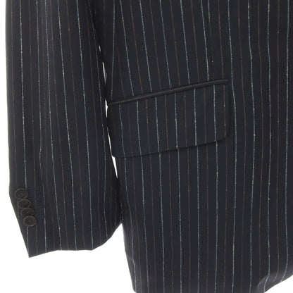 【中古】エトロ ETRO ウール ストライプ 2つボタンスーツ ダークネイビーxマルチカラー【サイズ52】【 状態ランクB 】【 メンズ 】