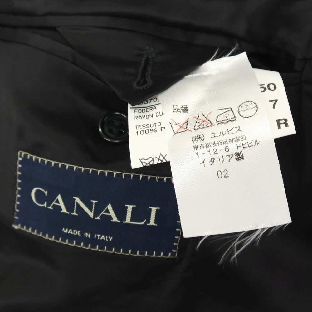 【中古】カナーリ CANALI Super120’S ウール 2つボタンスーツ ブラック【サイズ50】【 状態ランクC 】【 メンズ 】