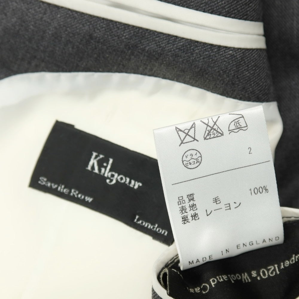 【中古】キルガー Kilgour Super120’s ウール＆カシミヤ 1つボタンスーツ グレー【サイズ42 D7】【 状態ランクC 】【 メンズ 】