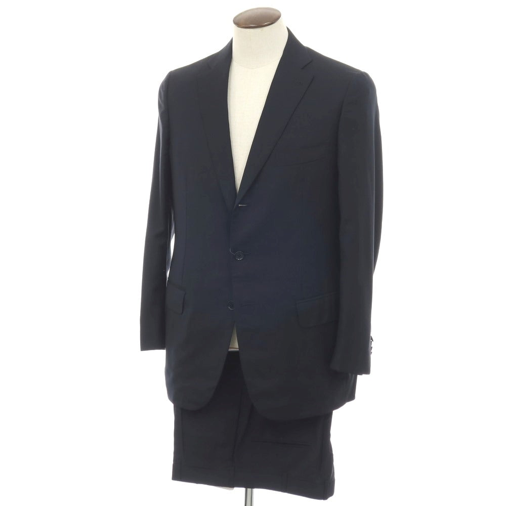 【中古】イザイア ISAIA 120’S ウール 3つボタンスーツ ダークネイビー【サイズ52】【 状態ランクC 】【 メンズ 】