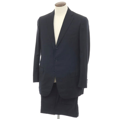 【中古】イザイア ISAIA 120’S ウール 3つボタンスーツ ダークネイビー【サイズ52】【 状態ランクC 】【 メンズ 】