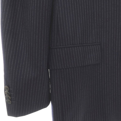 【中古】ベルベスト Belvest ISETAN MEN’S別注 SUPER120’S ウール ストライプ 3つボタンスーツ ネイビーxホワイト【サイズ52 Drop7R】【 状態ランクC 】【 メンズ 】
