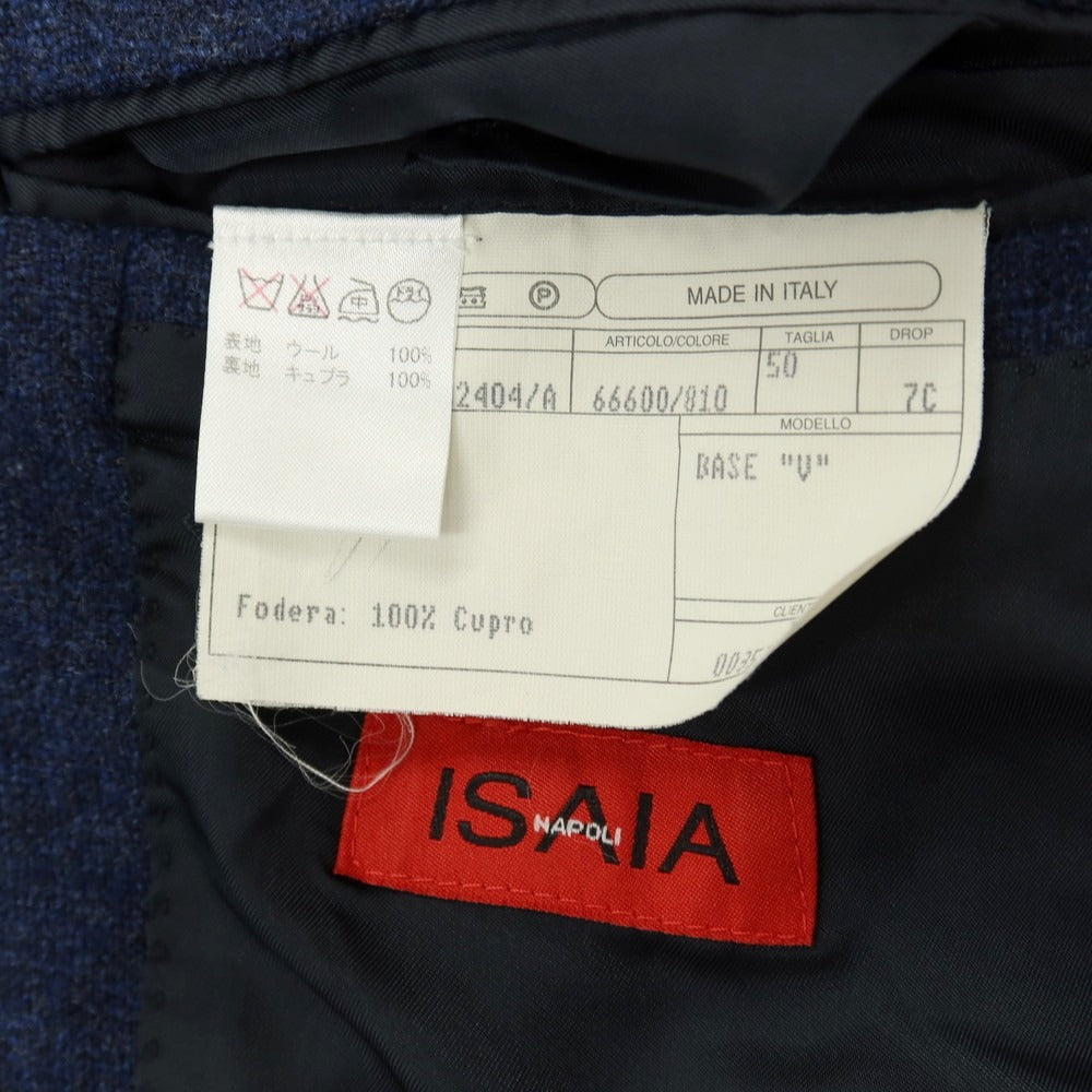 【中古】イザイア ISAIA ウール 3つボタン テーラードジャケット ネイビー【サイズ50】【 状態ランクD 】【 メンズ 】