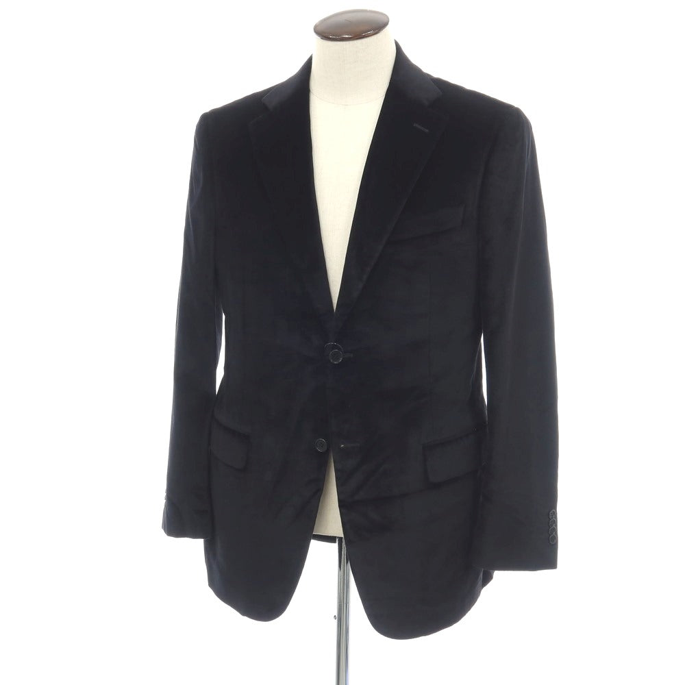 【中古】カナーリ CANALI コットンレーヨン ベロア 2B テーラードジャケット ブラック【サイズ50】【 状態ランクB 】【 メンズ 】