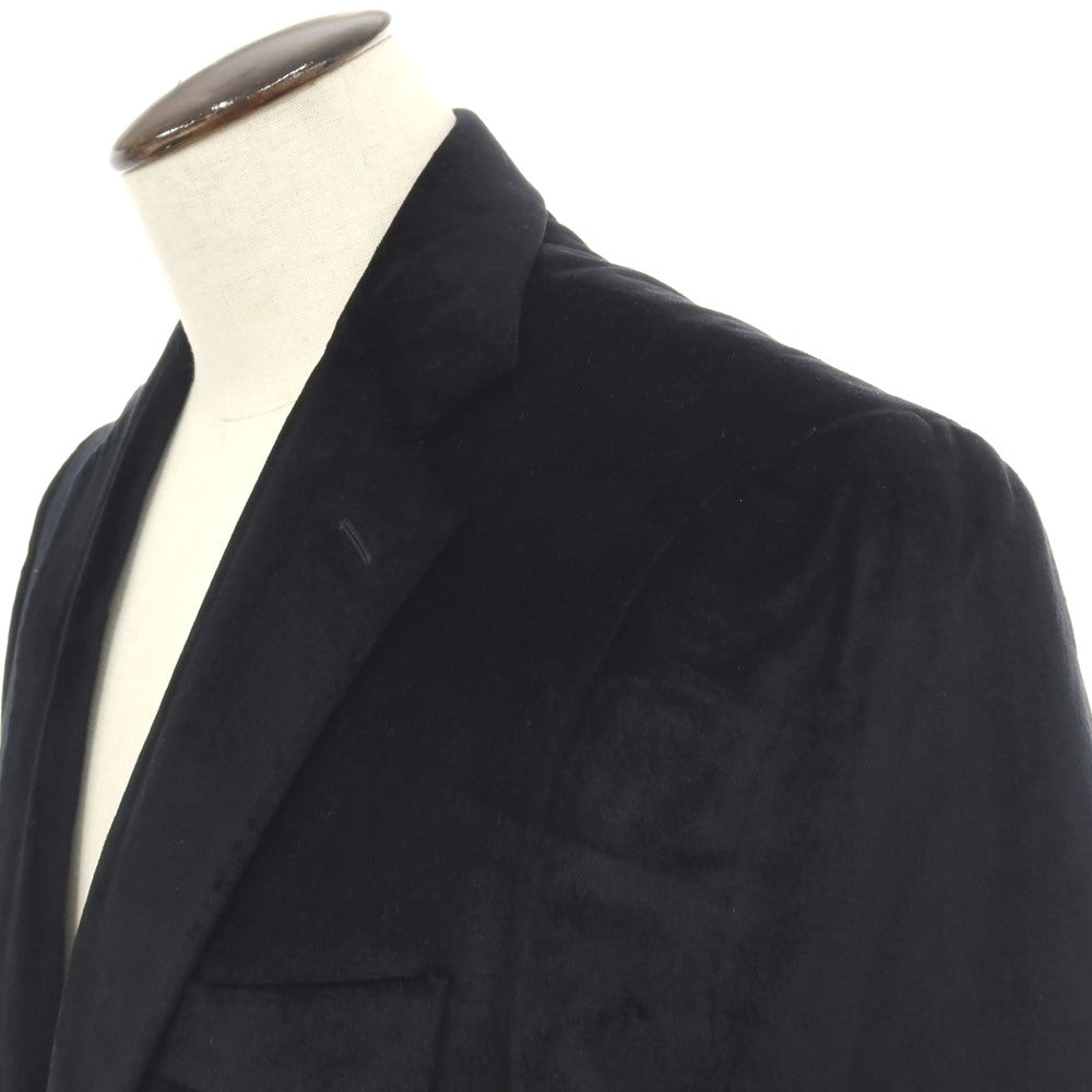 【中古】カナーリ CANALI コットンレーヨン ベロア 2B テーラードジャケット ブラック【サイズ50】【 状態ランクB 】【 メンズ 】
