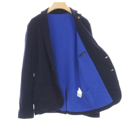 【中古】ラルディーニ LARDINI ウール 3つボタン ニットジャケット ネイビー【サイズ50】【 状態ランクB 】【 メンズ 】