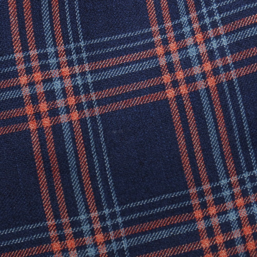 【中古】イザイア ISAIA リネンウール チェック 3B テーラードジャケット ネイビーxピンク【サイズ50】【 状態ランクC 】【 メンズ 】
