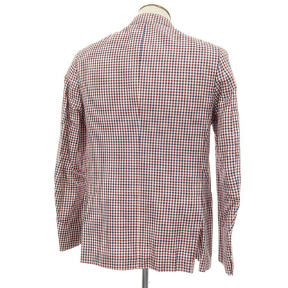 【中古】イザイア ISAIA リネンコットン チェック 3B テーラードジャケット トリコロール【サイズ50】【 状態ランクC 】【 メンズ 】
