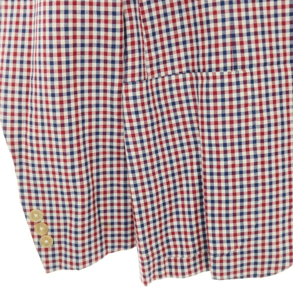 【中古】イザイア ISAIA リネンコットン チェック 3B テーラードジャケット トリコロール【サイズ50】【 状態ランクC 】【 メンズ 】
