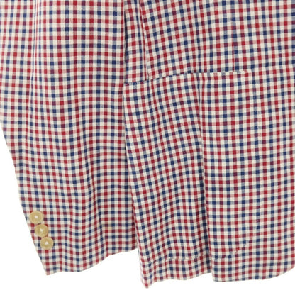 【中古】イザイア ISAIA リネンコットン チェック 3B テーラードジャケット トリコロール【サイズ50】【 状態ランクC 】【 メンズ 】