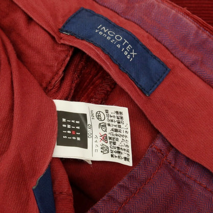 【中古】インコテックス INCOTEX コットン 細畝 コーデュロイパンツ レッド【サイズ52】【 状態ランクC 】【 メンズ 】