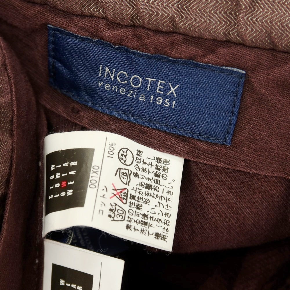 【中古】インコテックス INCOTEX コットン 細畝 コーデュロイパンツ ボルドー【サイズ52】【 状態ランクC 】【 メンズ 】