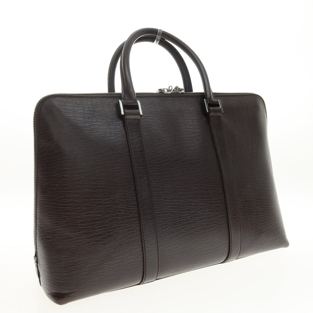 【中古】グッチ GUCCI レザー ブリーフケース ダークブラウン【 状態ランクC 】【 メンズ 】