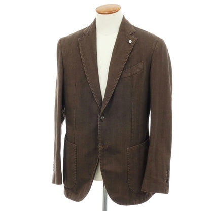 【中古】エルビーエム1911 L.B.M.1911 コットン ヘリンボーン 2B カジュアルジャケット ダークブラウン系【サイズ48】【 状態ランクC 】【 メンズ 】