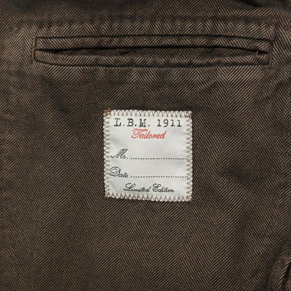 【中古】エルビーエム1911 L.B.M.1911 コットン ヘリンボーン 2B カジュアルジャケット ダークブラウン系【サイズ48】【 状態ランクC 】【 メンズ 】