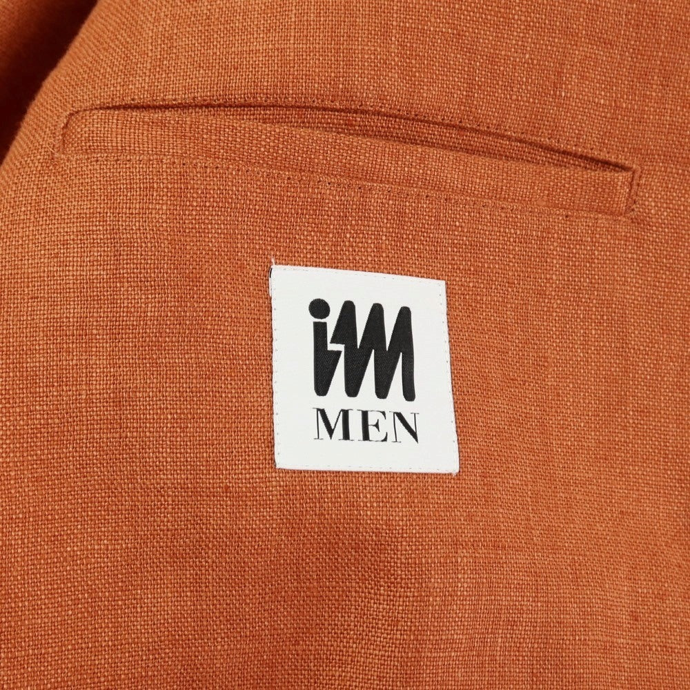 【中古】アイム メン IM MEN 2026年春夏 リネン系 スタンドカラー ジップアップブルゾン テラコッタ【サイズ表記なし（L位）】【 状態ランクA 】【 メンズ 】