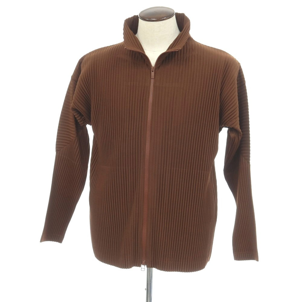 【中古】オム プリッセ イッセイミヤケ HOMME PLISSE ISSEY MIYAKE 2026年春夏 プリーツジャージー ダブルジップカットソー ブルゾン ブラウン【サイズ表記なし（L位）】【 状態ランクA 】【 メンズ 】