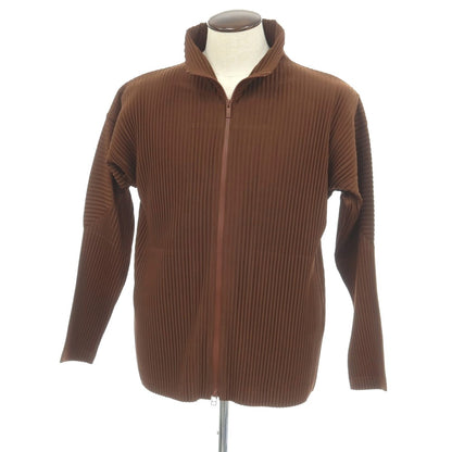 【中古】オム プリッセ イッセイミヤケ HOMME PLISSE ISSEY MIYAKE 2026年春夏 プリーツジャージー ダブルジップカットソー ブルゾン ブラウン【サイズ表記なし（L位）】【 状態ランクA 】【 メンズ 】