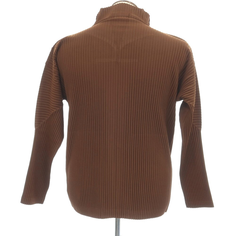 【中古】オム プリッセ イッセイミヤケ HOMME PLISSE ISSEY MIYAKE 2026年春夏 プリーツジャージー ダブルジップカットソー ブルゾン ブラウン【サイズ表記なし（L位）】【 状態ランクA 】【 メンズ 】