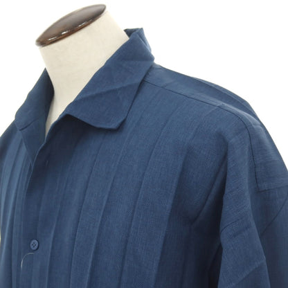 【中古】オム プリッセ イッセイミヤケ HOMME PLISSE ISSEY MIYAKE 2026年春夏 アコーディオンプリーツ加工 カジュアルシャツ ネイビー【サイズ表記なし（L位）】【 状態ランクA 】【 メンズ 】