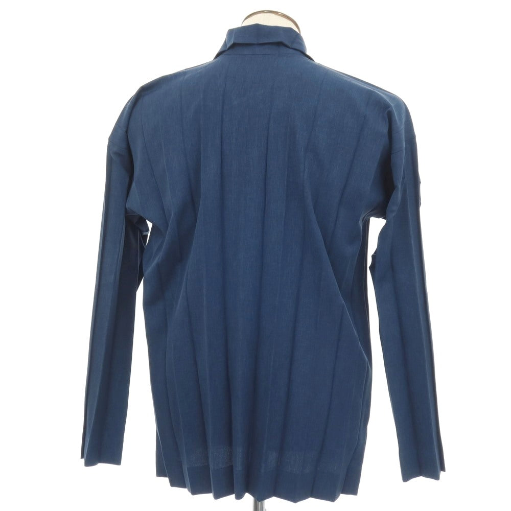 【中古】オム プリッセ イッセイミヤケ HOMME PLISSE ISSEY MIYAKE 2026年春夏 アコーディオンプリーツ加工 カジュアルシャツ ネイビー【サイズ表記なし（L位）】【 状態ランクA 】【 メンズ 】